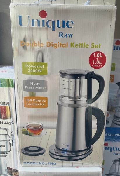 چای‌ساز استیل  unique raw با توان 2200 وات و دمای قابل تنظیم 40 تا 90 درجه